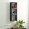Gray Wood Contemporary Wall Shelf, 34" x 12" x 7"